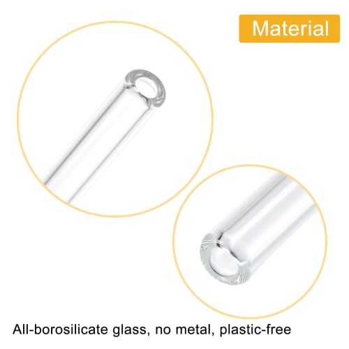 uxcell Reusable Glass Straws for Frozen Sparkling Tea, Includes 2 Cleaning Brushes, 230x8mm, Pack of 4
