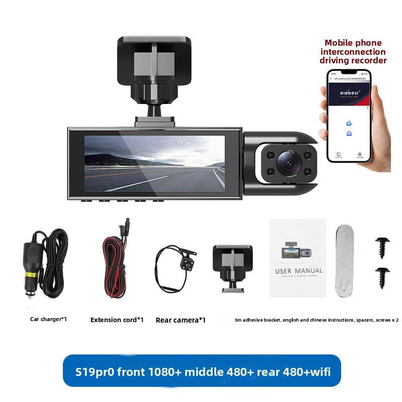 Dual Dash Cam Front and Rear 1080P HD Night Vision WiFi Car DVR with Parking Monitor