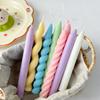 Geometric Stripes Long Rod Candle Mold Handmade Aroma Candle Silicone Mould Spiral Twist Long Pole Candle Making Supplies