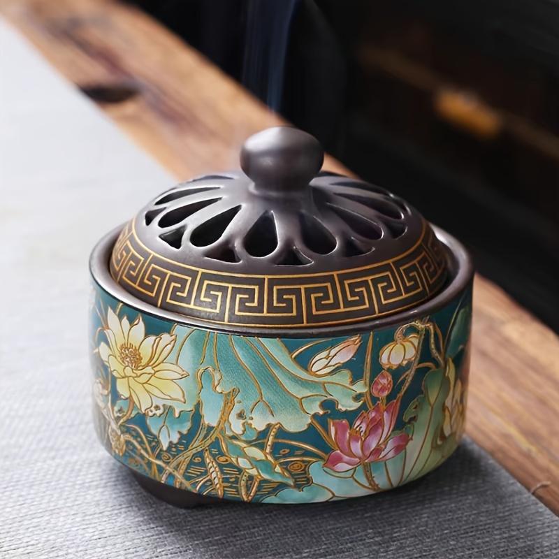 Large Enamel Craft Ceramic Incense Burner,exquisite Home Decoration Ornaments,sandalwood Agarwood Incense Tower Reflux Incense Burner, Creative Gifts