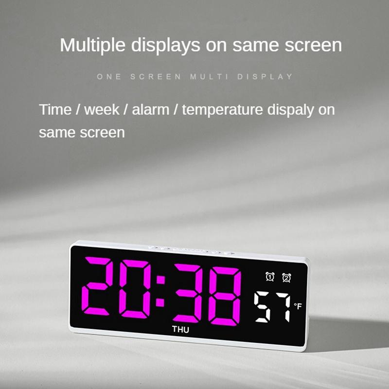 Digitaler LED-Wecker Temperatur Wochenanzeige Elektronische Tischuhr Sprachsteuerung Wecker Helligkeitseinstellung