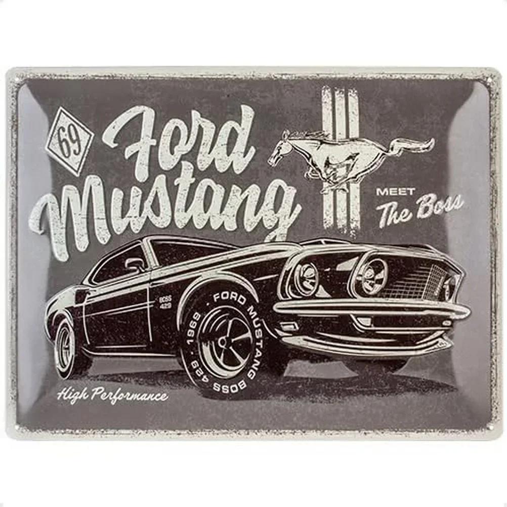 Vintage Car Metal Tin Signs Benz Mustang Posters Plate Wall Decor for Garage Bars Man Cave Cafe Clubs Retro Posters Plaque