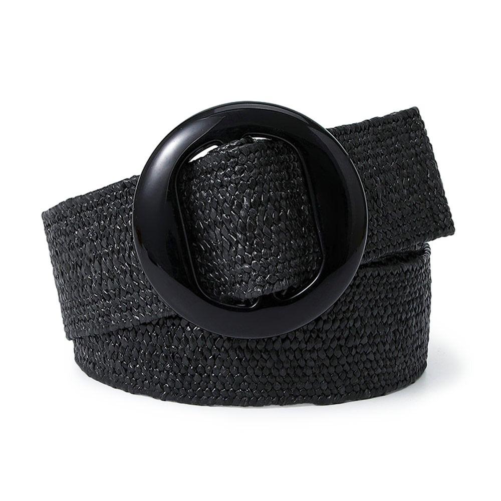 

Женский бохо повседневный соломенный пояс плетеный пояс широкий пояс чёрный