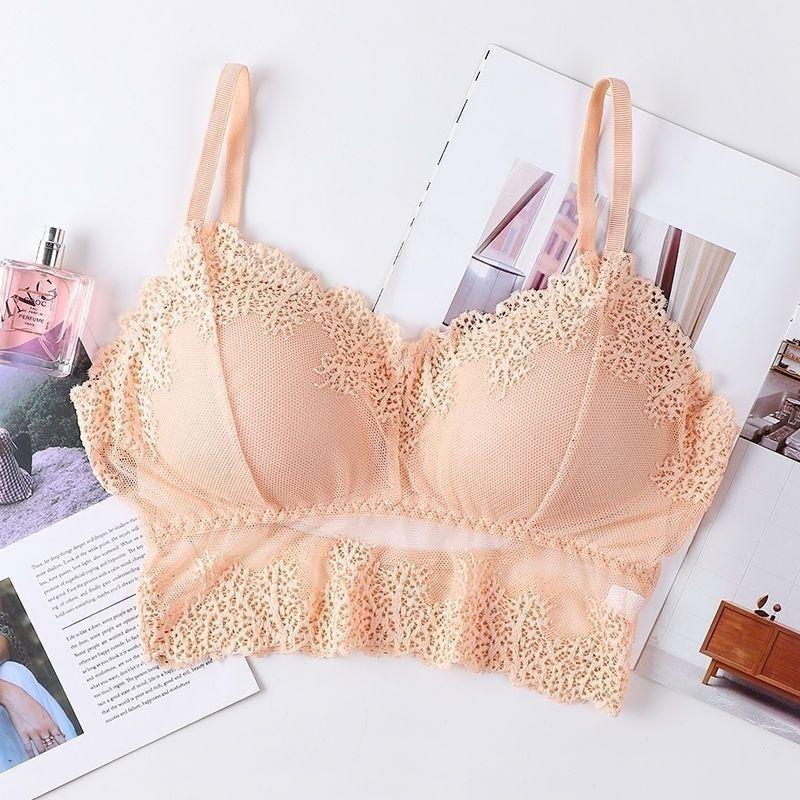 Korean Style Lace Wireless U-Back Camisole Bustier Bra for Women and Students