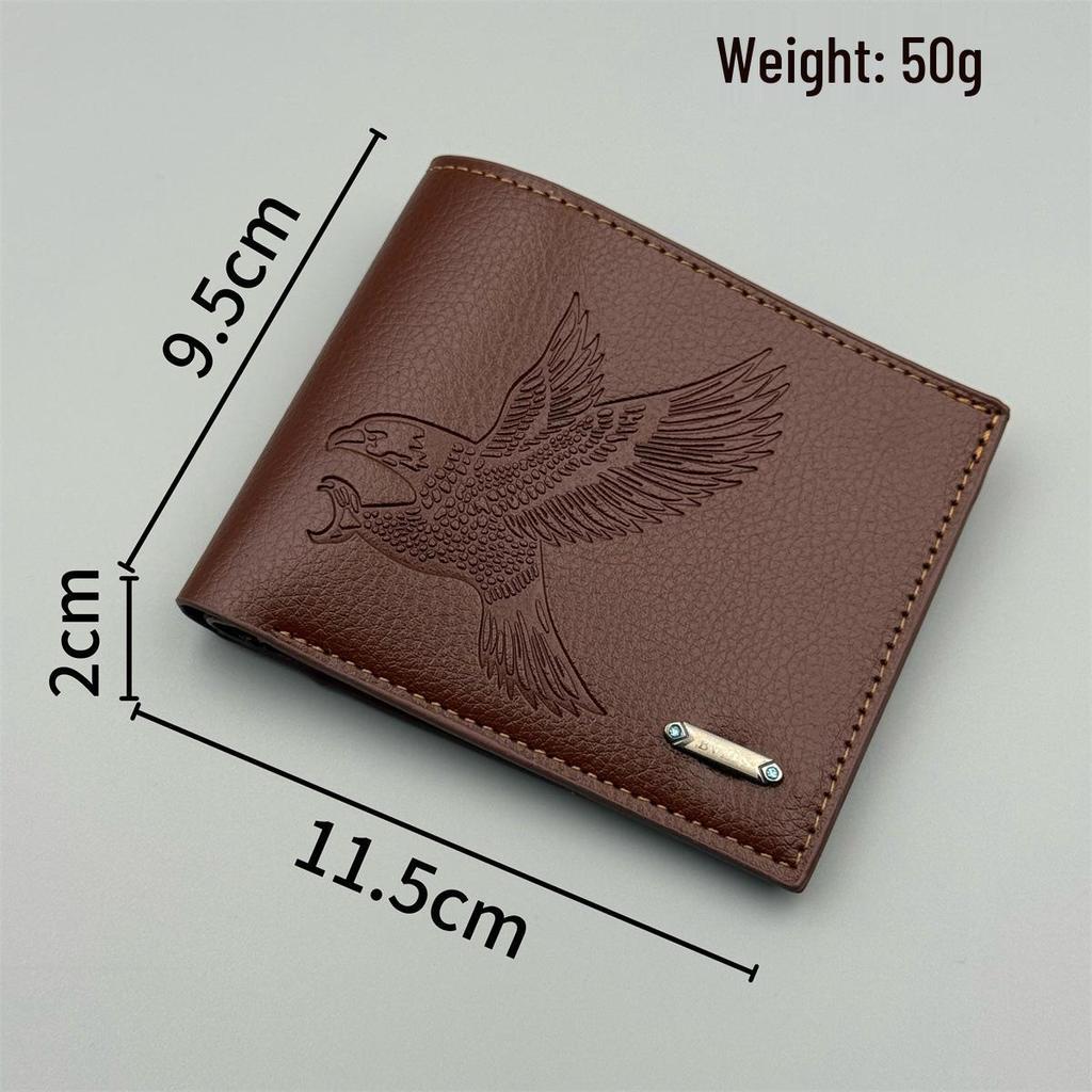 Men's Eagle Pattern Soft Leather Slim Wallet: Popular Fast-Selling Style