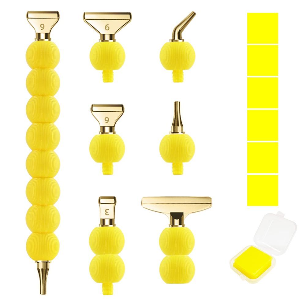 

DIY Craft 5D Diamond Painting Pen Kit Embroidery Diamond Painting Tool Nail Art Pen for Nail Art Yellow-6Tips