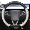 Housse de volant en cuir véritable pour Tesla Model 3 Y Diamètre 38 cm Style Sport Universelle