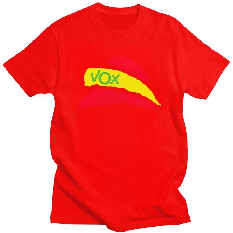 

Мужская футболка Vox с испанским флагом, короткий рукав, 100% хлопок, для отдыха, политическая партия Испании, модная футболка S
