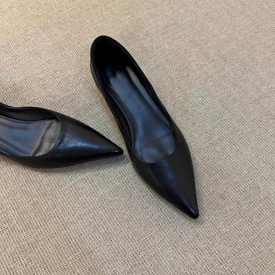 Handgefertigtes Ledermuster Französisches Temperament Flache Schuhe Damen 2025 neu Spitz Einfach Vielseitig Berufsschuhe Täglich