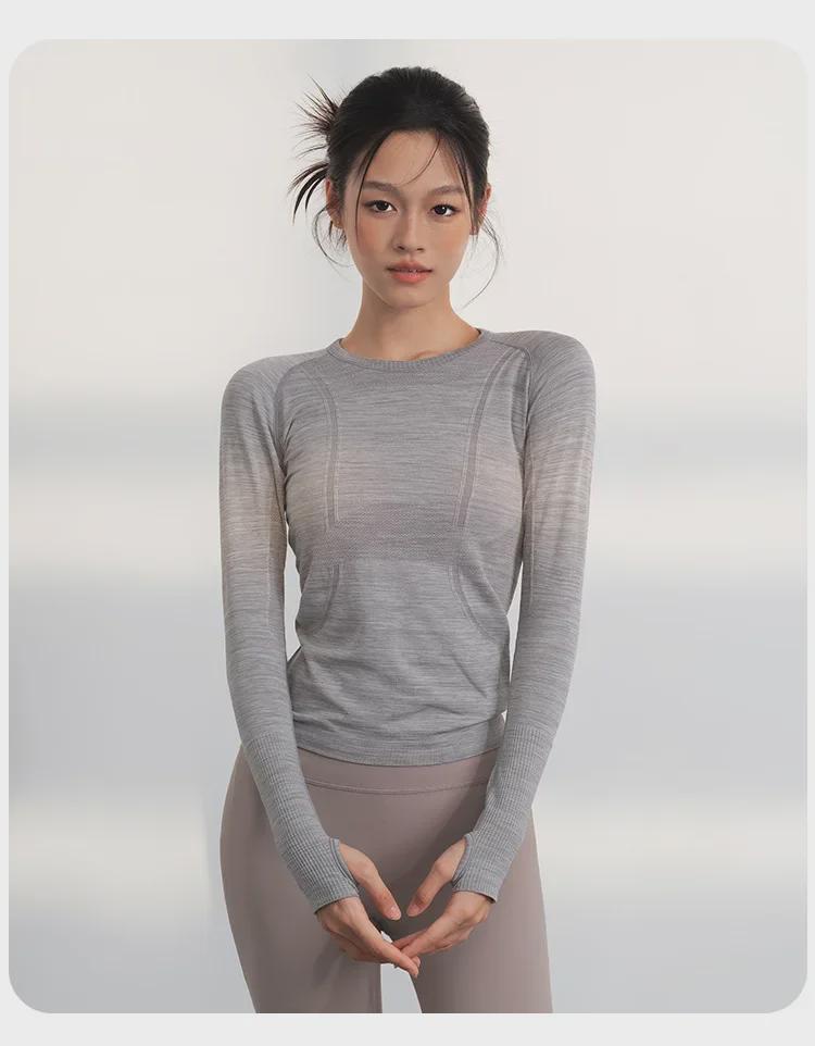 Women's High-Grade Seamless One-Piece Yoga Top for Autumn and Winter Fitness