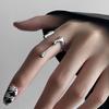 Minimalist Silver Color Irregular Liquid Metal Finger Rings Creative Geometric Punk Droplet Opening Ring for Women Girls Jewelry