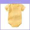Ensfarvet Bomulls Baby Jumpsuit Romper For Vår Og Sommer