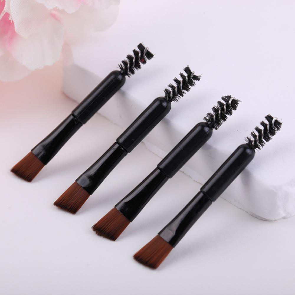 Dual-Ended Angled Mascara and Flat Makeup Brush for Eyebrow Grooming, Drawing, and Eyeshadow – Portable Dual-Use In Stock.