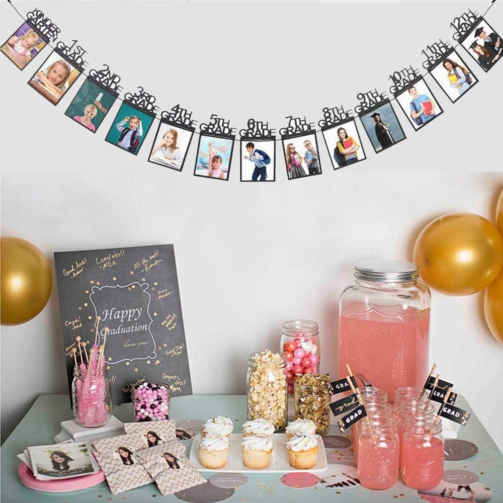Yami COCU Grad Photo Banner - Congrats Graduate Banner - Party Supplies for Grad Party Bunting - Black