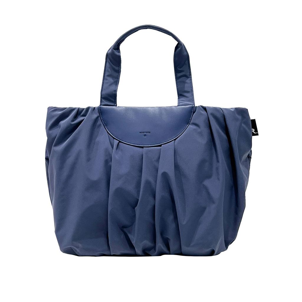 1343 Soft Pleated A4 Horizontal Tote Bag SC Medium Pumpkin Blue [Rootote] (04 Gray)