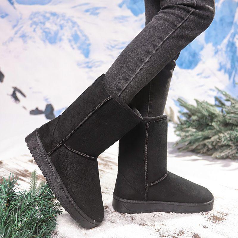 Sole snow boots winter velvet warm snow cotton shoes bread shoes thickened cold-proof and non-slip short boots