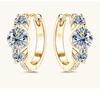 European American High-end Full Moissanite Hoop Earrings Women Popular Niche Design S925 Silver 14K Gold Plated Rhodium Plated