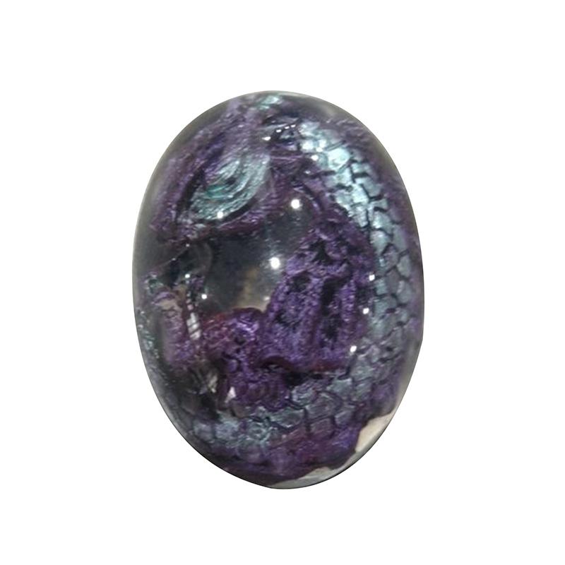 1 Piece Crystals Transparent Lava Dragon Egg Resin Dinosaur Egg Artwork Sculpture Statue Ornamental Dinosaur Collection