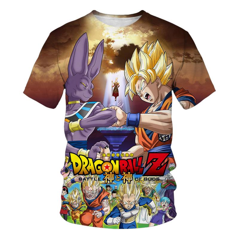 3D T-shirt Summer Short Sleeve O-Neck Goku Vegeta Men's Casual Tee