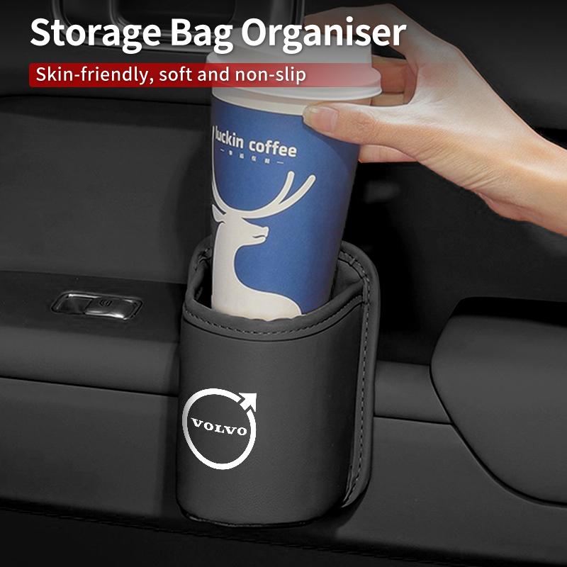 Leather Car Door Cup Holder Organizer Storage Bin Drink Rack Auto Cup Holder Car Interior Accessories For Volvo XC40 XC60 XC70 X