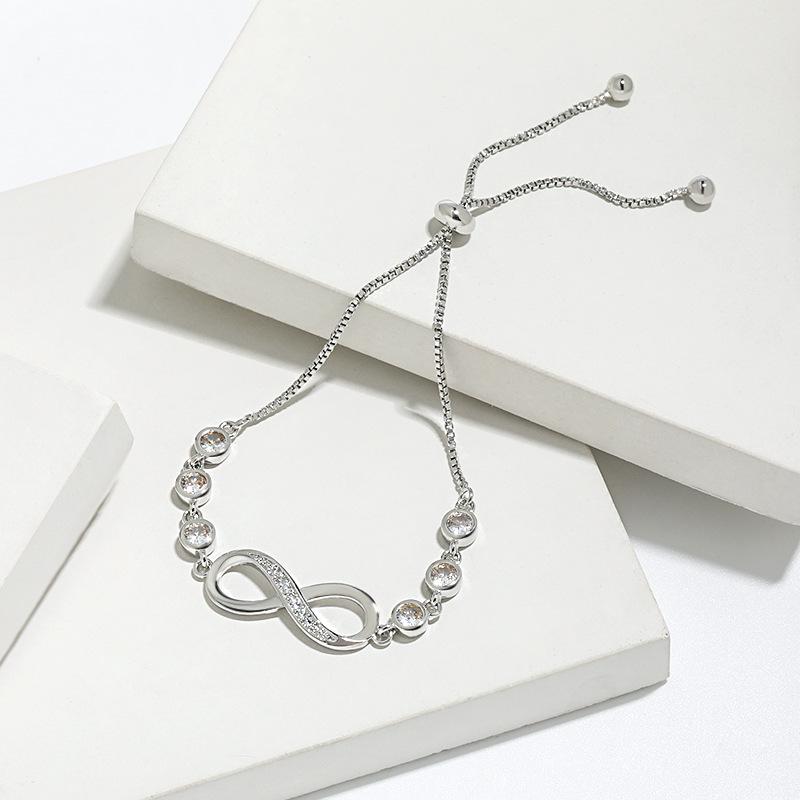 Women s Lucky 8 Symbol Infinity Love Mobius Strip Adjustable Bracelet