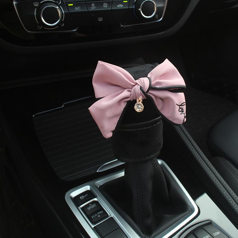 Cute Bowknot Universal Car Seat Headrest Neck Pillow Rhinestones Supplies Auto Waist Support Car Accessories Interior for Women