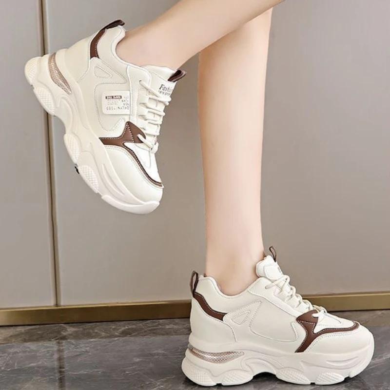 Fashion Women Thick Bottom Ultra-light Sneakers New Spring Autumn White Sports Shoes Casual Woman Comfort Breathable Running Shoes