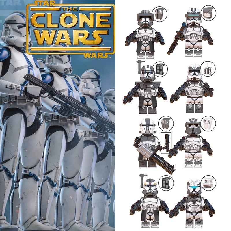Wm6128 Série TV Film Clone Trooper Équipe Wolf Soldat en Armure Lourde Pilote Blocs de Construction Figurine Sac