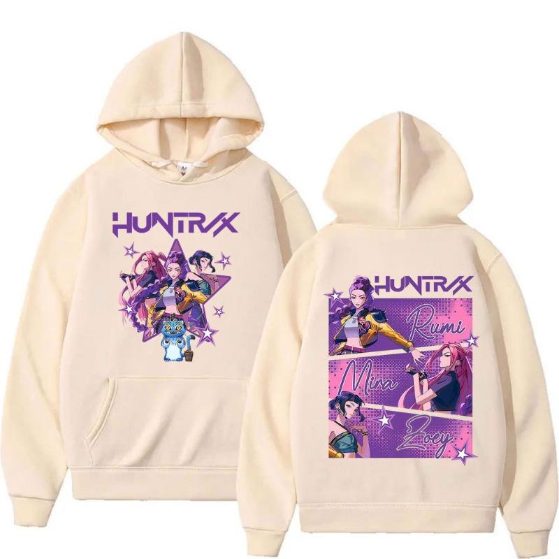 KPop Devil Hunter Splicing Pattern Front Rear Printed Youthful Fashionable Comfortable Casual Women's Hoodie