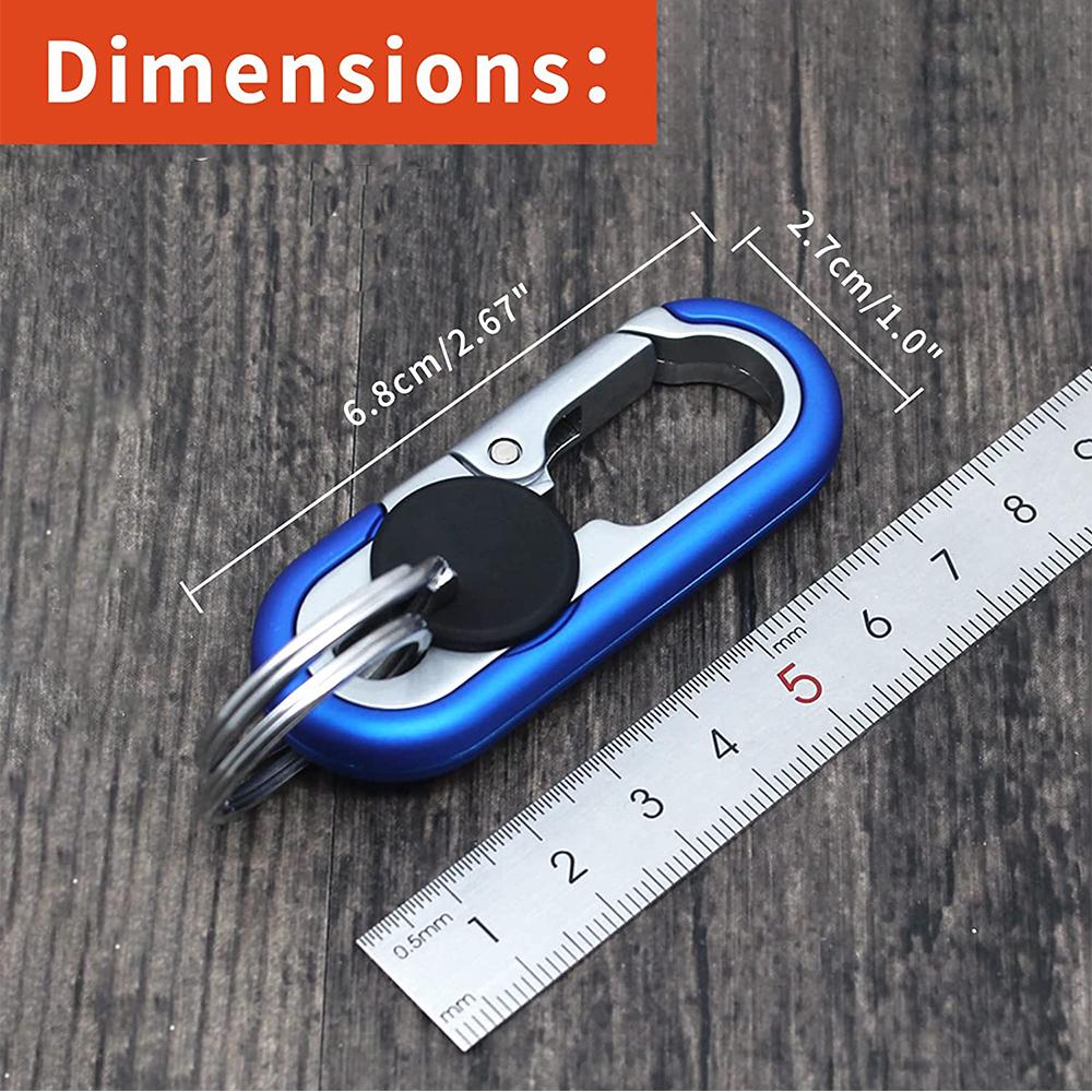 2 Pcs Men’S Car Keychains Double Ring Design, High-Elasticity Buckle