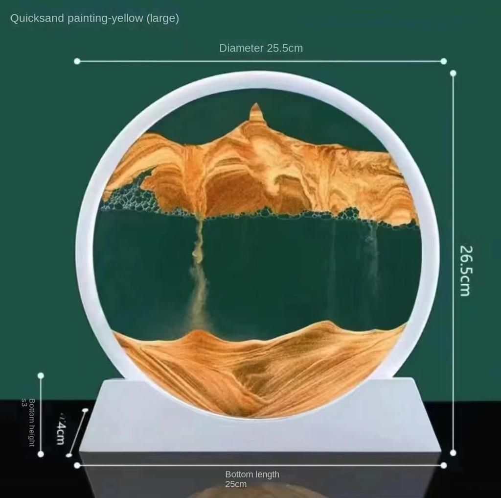 Creative 3D Circular Quicksand Painting Rotatable Sand Painting Nordic Home Decoration Liquid Hourglass Party Table Decoration