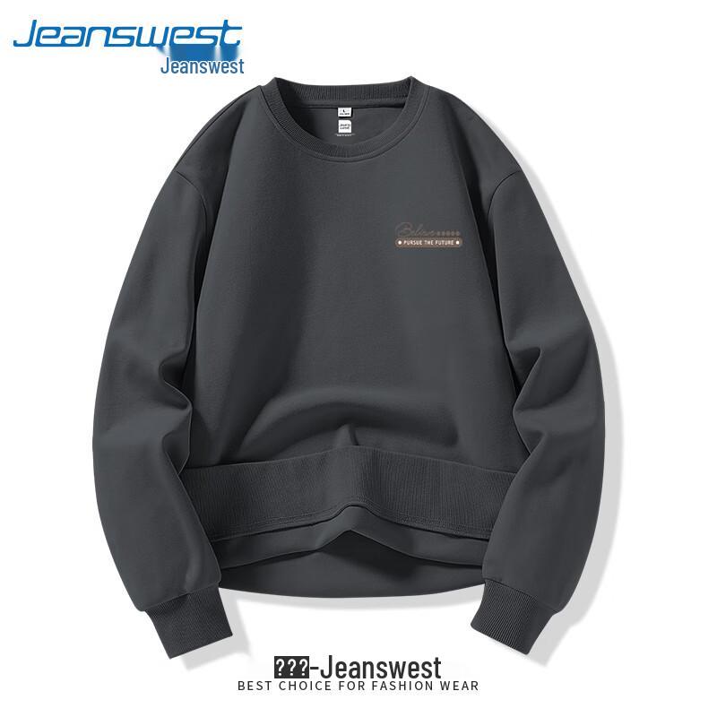 Jeanswest Men's Casual Crew Neck Long Sleeve Sweatshirt