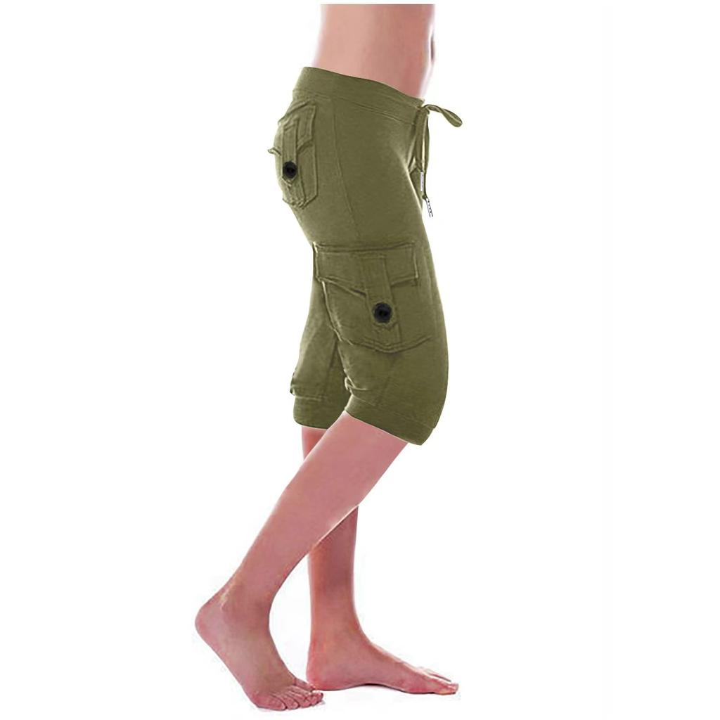 Women's Stretch Buttoned Multi-Pocket Yoga Pants