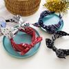 Boho Floral Print Headbands Bow Wide Brimmed Head Hoop For Women  Trendy Cross Knot Hair Hoops Vintage Elegant Headwear