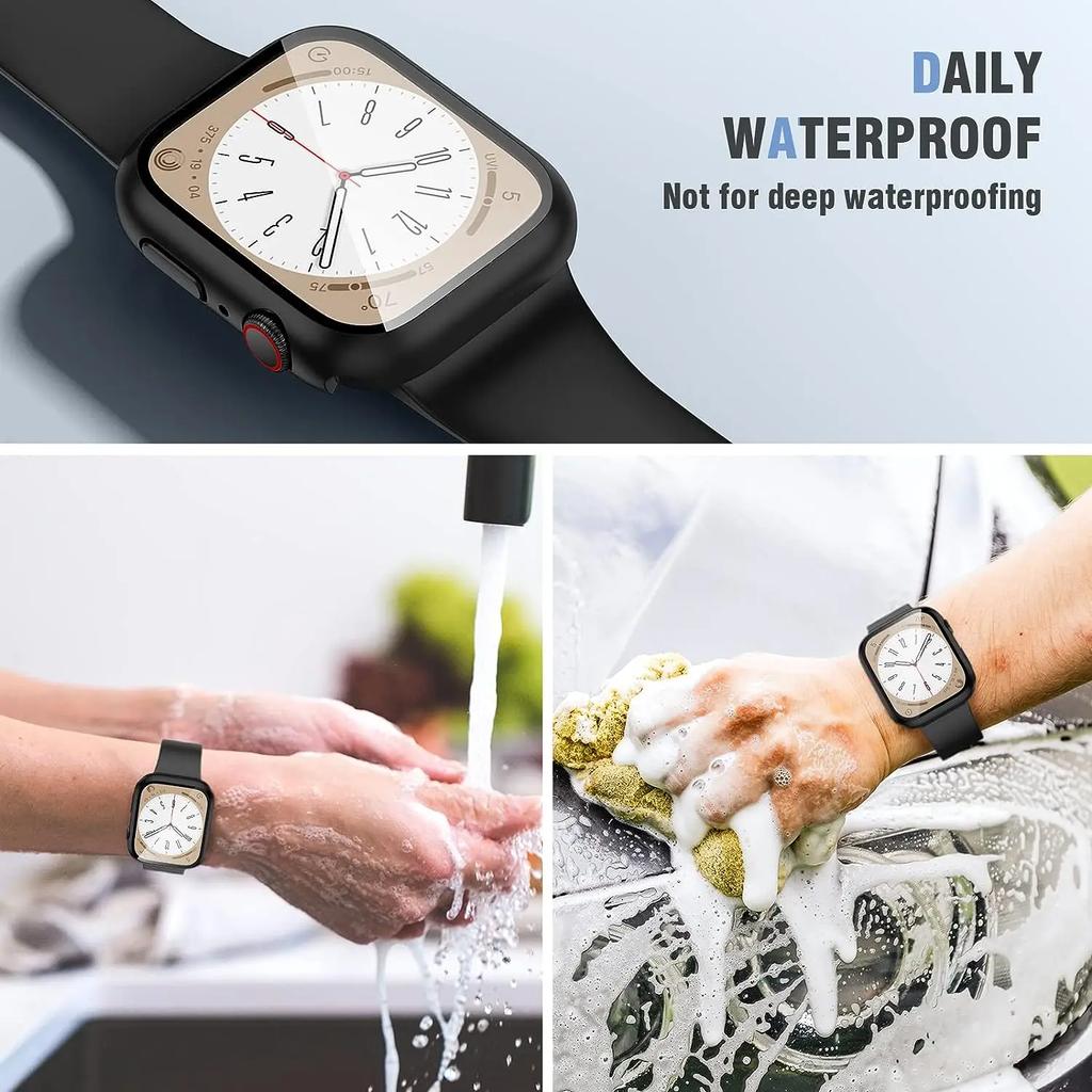 Glas+Abdeckung Für Apple Watch 9 Hülle 45mm 41mm 44mm 40mm 42mm 38mm Zubehör Beschichteter Displayschutz iWatch Serie 6 5 3 se 7 8