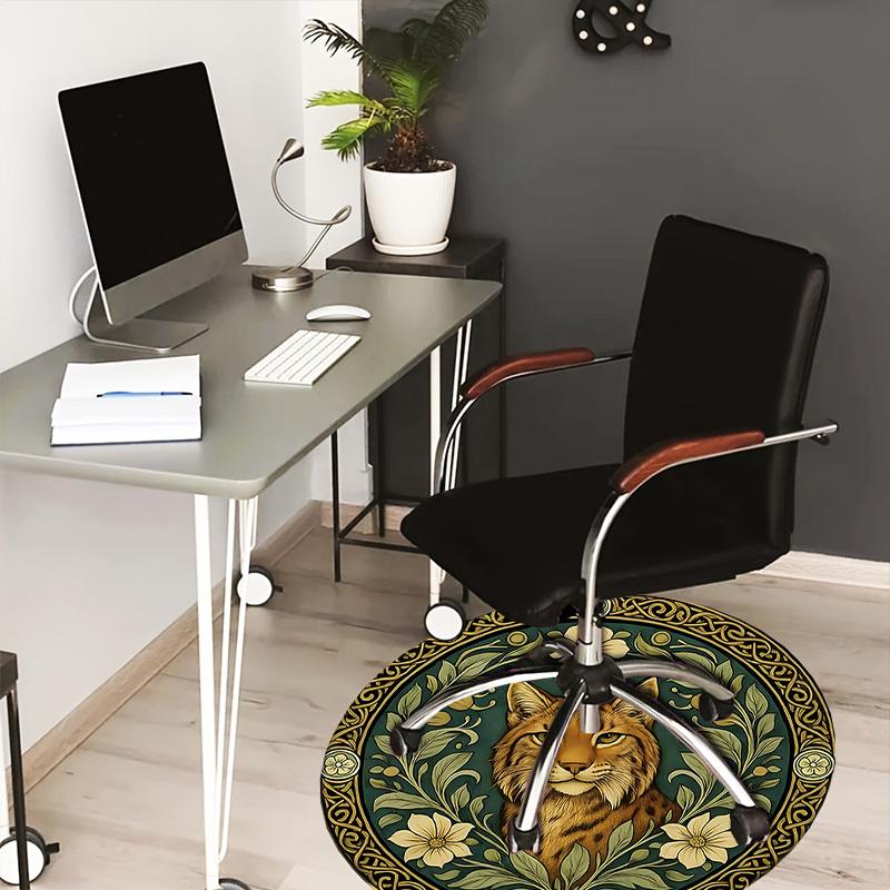 

1pc Office Carpet Chair Mats Art Nouveau Lynx Portrait Perfect for Decorating Office Chairs, Living Rooms, Or Bedrooms.YDT096 80cm by 80cm