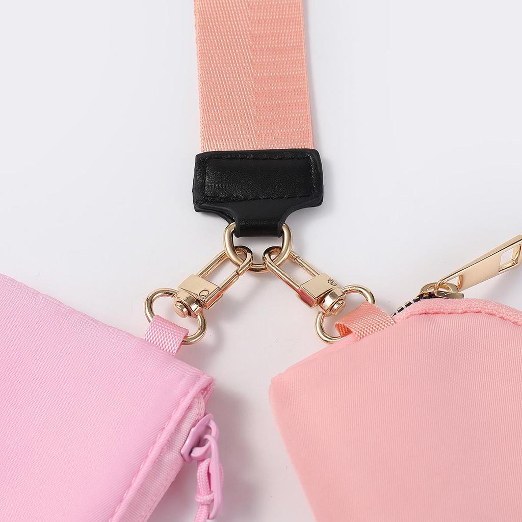 LULU Color Block Waterproof Nylon Coin Purse & Wristlet Key Bag