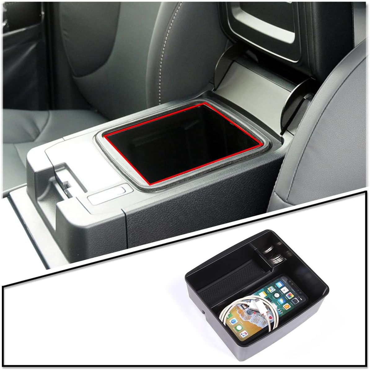 

Car Armrest Box Storage Box Compatible with Lexus GX GX400 GX460 GX470, Center Console Organizer Tray Secondary Container Insert Storage Box with Mat