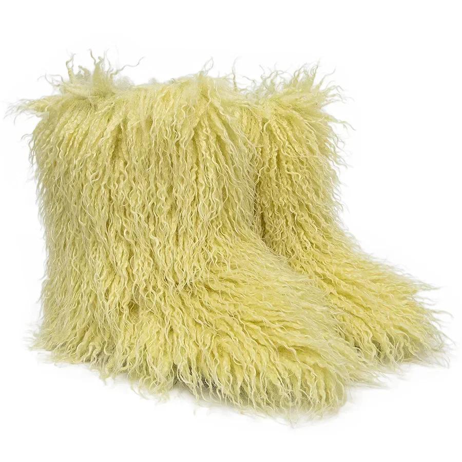Winter Snow Boots Furry Shoes Women Fluffy Warm Faux Wool Boots Woman Teddy Fur Snow Boots Fashion Plush Short Boots Ladies