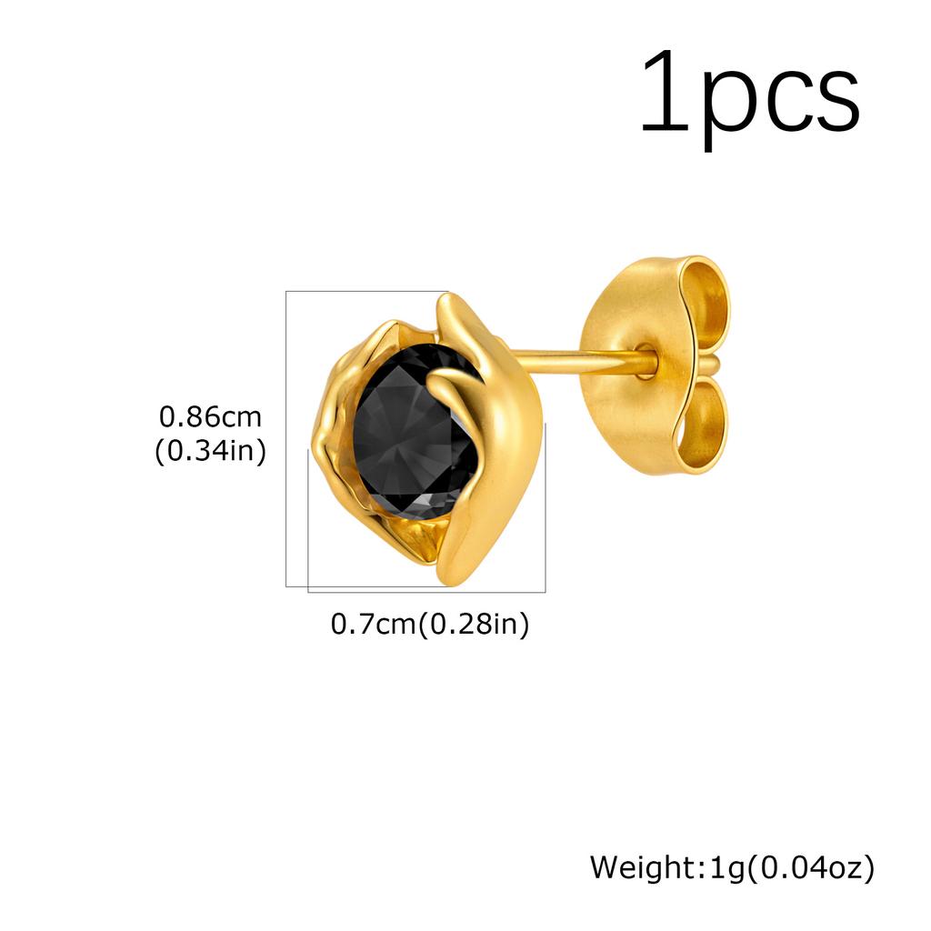 Geometric Small Stud Earrings for Men, Hypoallergenic Metal Zircon Earrings, Hip-hop Rock Piercing Jewelry Gifts