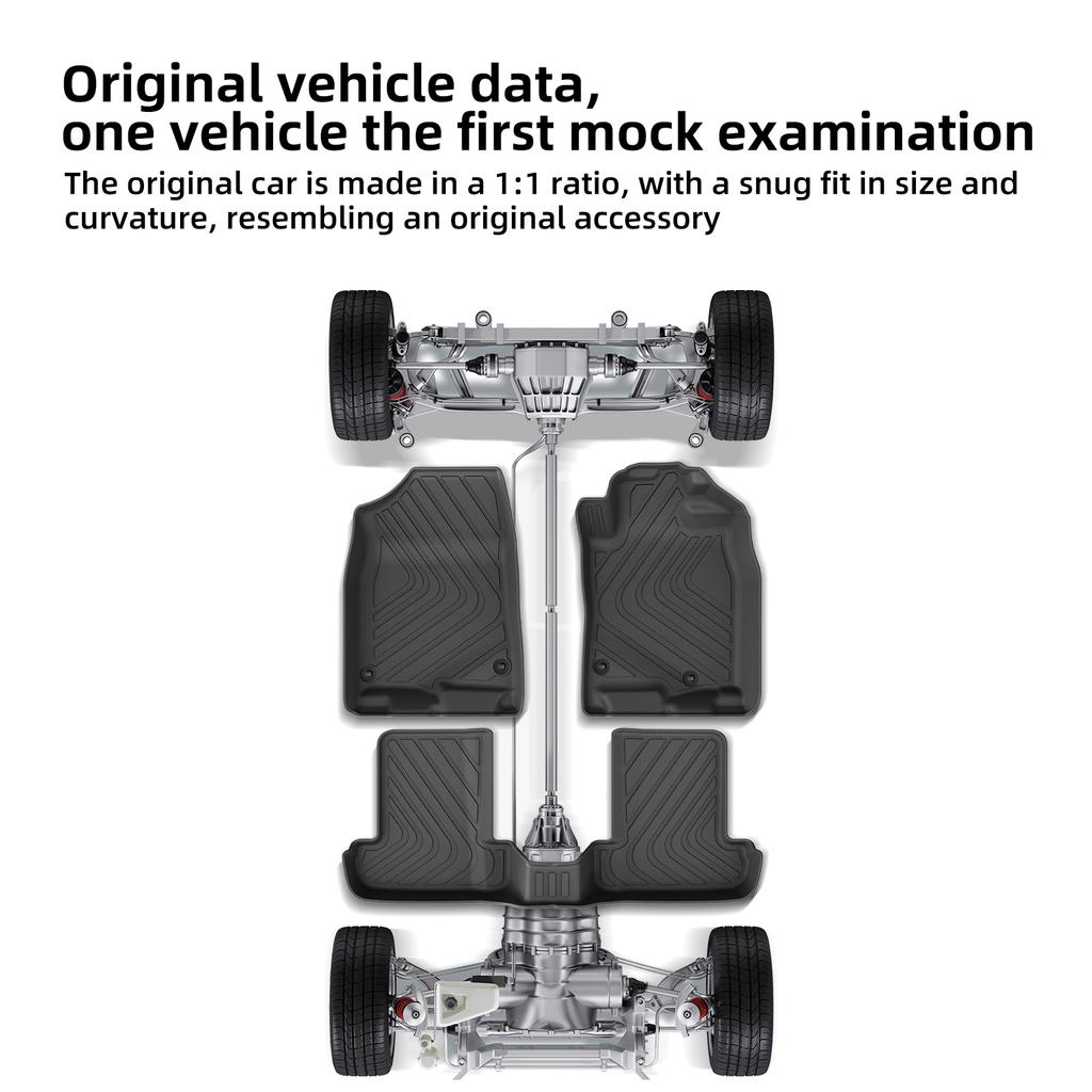 LUCKEASY Right Drive for Honda Prelude 6th Gen BF1 2025 2026 TPE 3D Car All- Weather Floor Mats Cargo Liner Trunk Waterproof