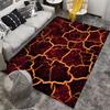 Fiery Cracked Earth Carpet Suitable As a Non-slip Mat for the Living Room or Bedroom Sofa