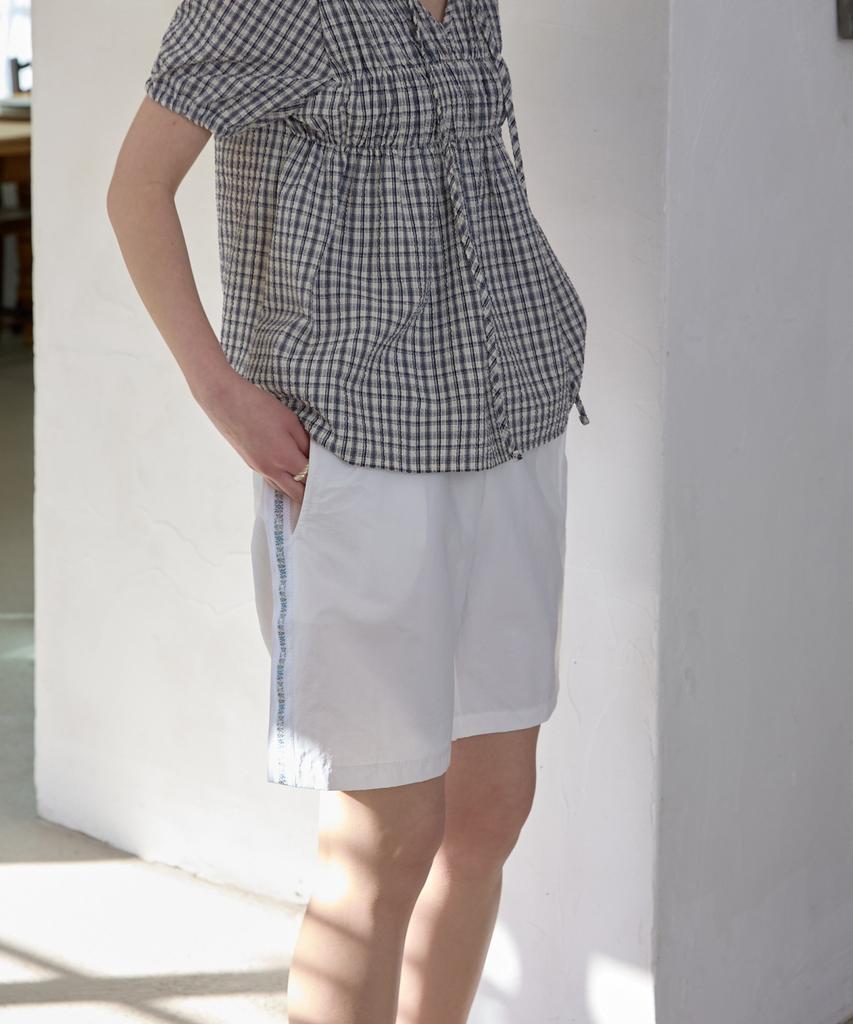 WIOE Floral Taping Nylon Short_White