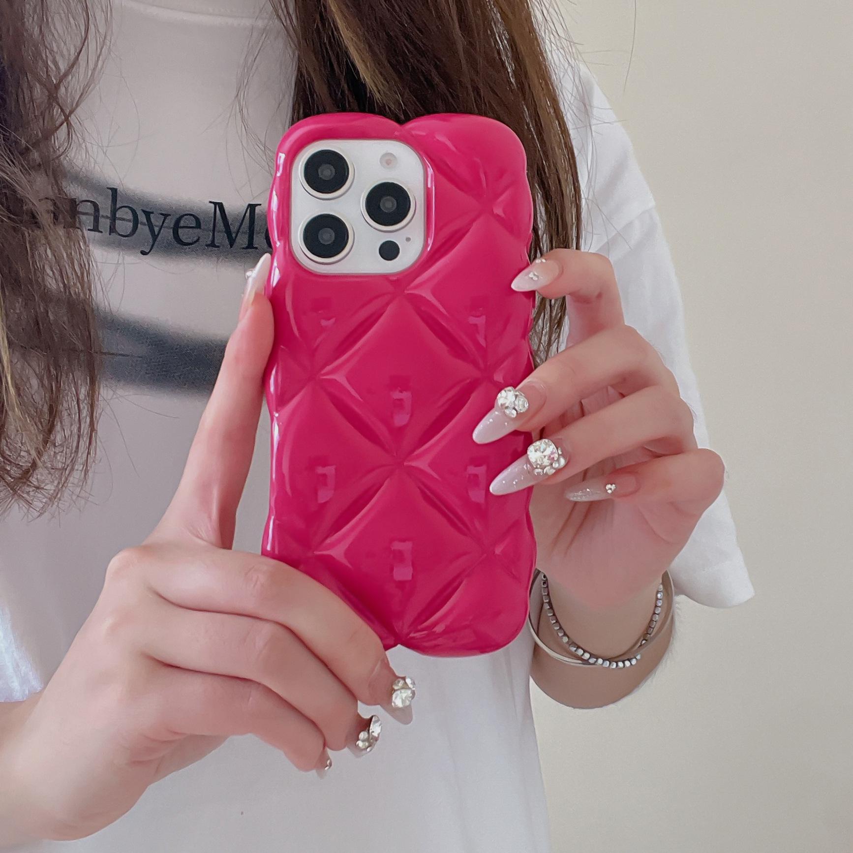 

Rose Red 3D Diamond iPhone 16 Case, Fit for 15, 14/13 Pro Max, 12, Drop-Proof 11 iPhone 16 Plus