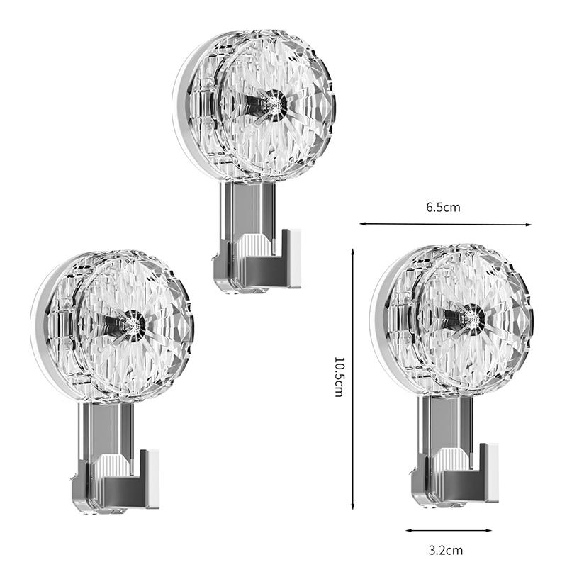 3pcs Removable Swivel Strong Suction Cup Hook Water And Moisture Resistant Suitable For Kitchen Bathroom