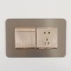 1PCModern Simple Anti-Dirty Buckle Type Non-Adhesive Dustproof Switch Protective Cover Outlet Wall Sticker Aluminum Socket Frame