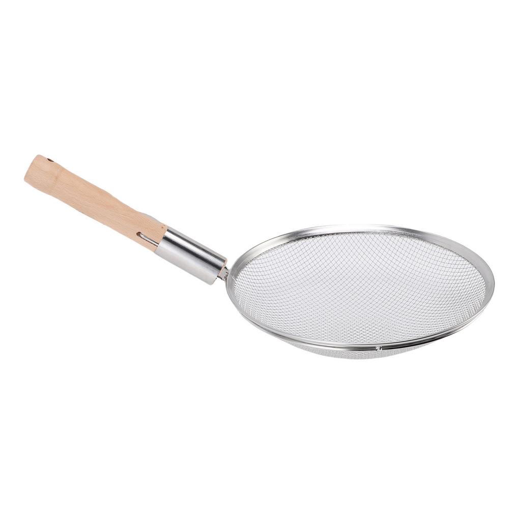 Schiumarola Cucchiaio Acciaio Inossidabile Rete Fine Colino per Alimenti Cucchiaio Filtro con Manico in Legno Multiuso per Cucina di Casa