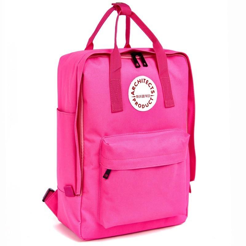 Er Wei Man Letter Print Canvas Leather Backpack Camping Schoolbag Bag Travel