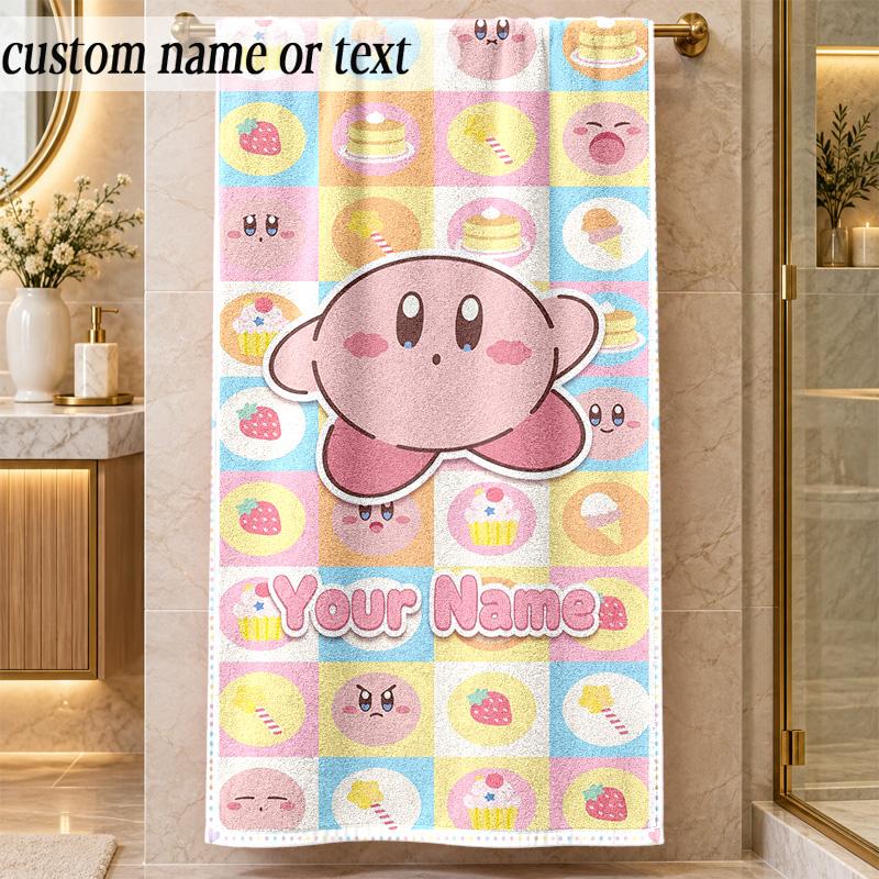 Beach TowelKirby Custom Name Text Personalized Soft Towel for Beach Pool Indoor Home Decor Gift