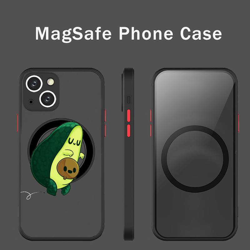 Awokado uroczy kreskówkowy owoc Etui na telefon Przezroczyste Magsafe Magnetyczne Magnes Do iPhone 13 12 11 Pro Max Mini Ładowanie Bezprzewodowe